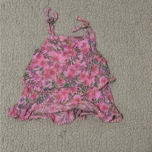 BCBGirls Pink Floral Layered Top